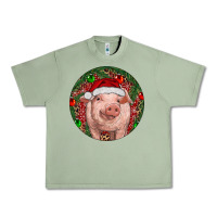 Oil Green Pig Christmas Urban Heavy Tee - RanaPortraitStore
