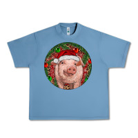 Pebble Blue Pig Christmas Urban Heavy Tee - RanaPortraitStore