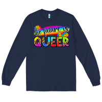 Navy the future is queer Long Sleeve Tee - Zillion Design Studio