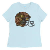 Baby Blue American football helmet Ladies Tee - BarkalooDesign