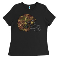 Black American football helmet Ladies Tee - BarkalooDesign