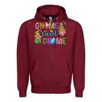 Burgundy Easter gnome sweet gnome Zipper Hoodie - Neo Western