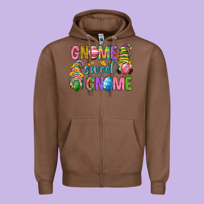Easter Gnome Sweet Gnome Zipper Hoodie Designed By Neo Western