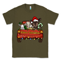 Army Green merry christmas truck animals Classic Tee - RanaPortraitStore