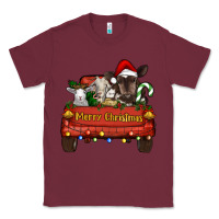Burgundy merry christmas truck animals Classic Tee - RanaPortraitStore