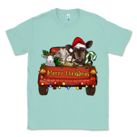 Seafoam merry christmas truck animals Classic Tee - RanaPortraitStore