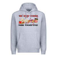 Heather Grey 100 days school Premium Hoodie - MaliasSmallBusiness