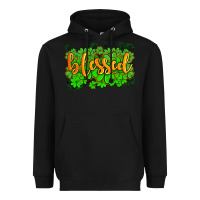 Black blessed with  shamrocks Heavyweight Hoodie - AdoDesignShop