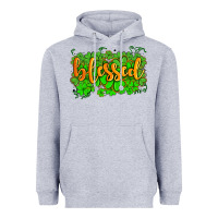Heather Grey blessed with  shamrocks Heavyweight Hoodie - AdoDesignShop