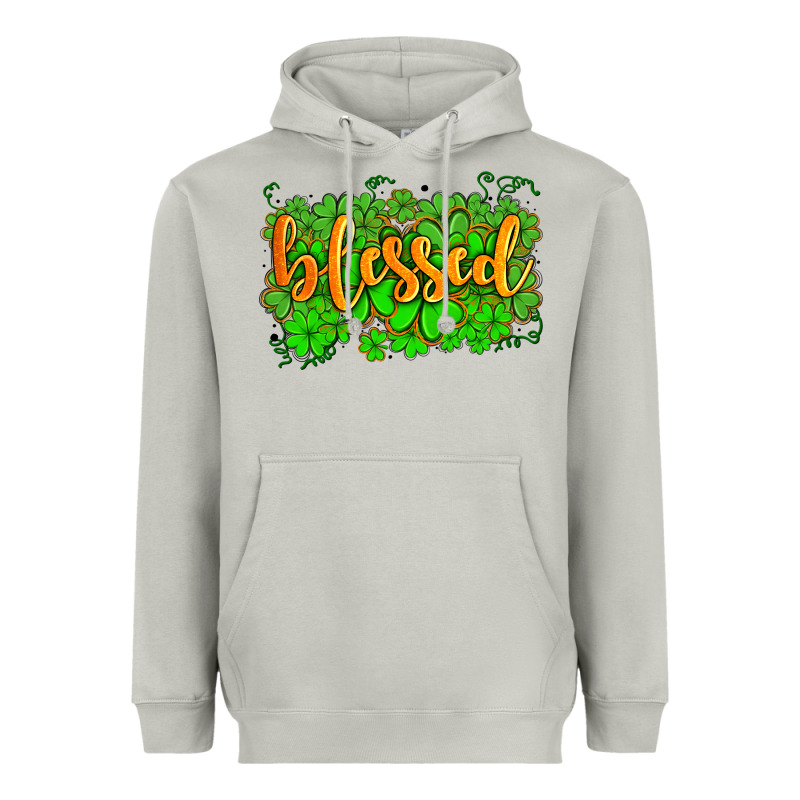 Blessed With  Shamrocks Heavyweight Hoodie by AdoDesignShop | Teevron