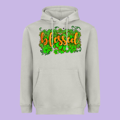 Blessed With  Shamrocks Heavyweight Hoodie Designed By Adodesignshop