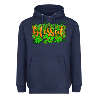 Navy blessed with  shamrocks Heavyweight Hoodie - AdoDesignShop