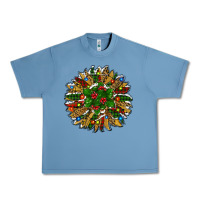 Pebble Blue Leopard Christmas Sunflower Urban Heavy Tee - RanaPortraitStore