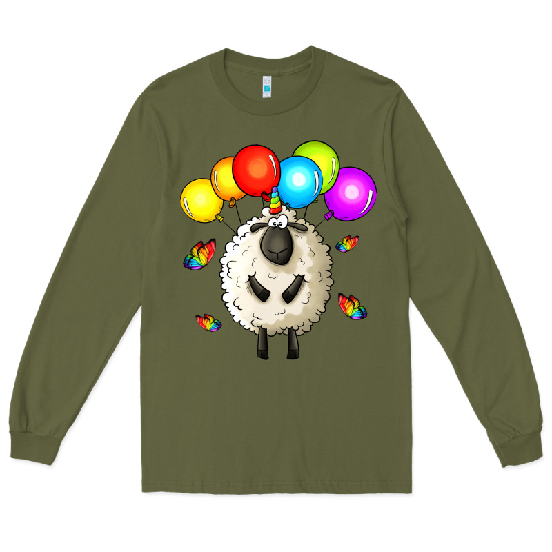 Rainbow Sheep Long Sleeve Tee by Zillion Design Studio | Teevron