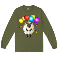 Army Green rainbow sheep Long Sleeve Tee - Zillion Design Studio