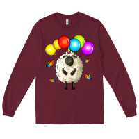 Burgundy rainbow sheep Long Sleeve Tee - Zillion Design Studio