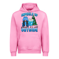 Fuchsia Pink snuggle up gnomies it's cold outside Urban Hoodie - MaliasSmallBusiness