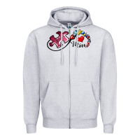 Heather Grey autism mom 1 Zipper Hoodie - SublimationCraftShop