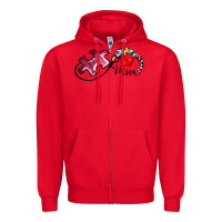 Red autism mom 1 Zipper Hoodie - SublimationCraftShop