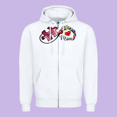 Autism Mom 1 Zipper Hoodie Designed By Sublimationcraftshop