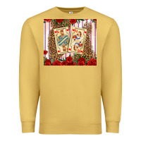 Antique Gold valentines day playing cards Premium Sweatshirt - AdoDesignShop