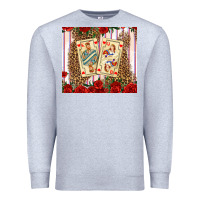 Heather Grey valentines day playing cards Premium Sweatshirt - AdoDesignShop