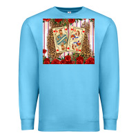 Ocean Blue valentines day playing cards Premium Sweatshirt - AdoDesignShop
