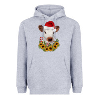 Heather Grey calf sunflower christmas Heavyweight Hoodie - JahusDesignShop