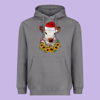 Calf Sunflower Christmas Heavyweight Hoodie Designed By Jahusdesignshop