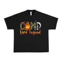Black camp fire legend with fire Urban Heavy Tee - texasbilliewilder
