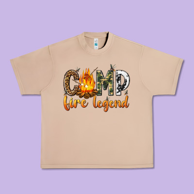 Urban Heavy Tee camp fire legend with fire