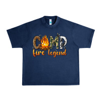 Navy camp fire legend with fire Urban Heavy Tee - texasbilliewilder