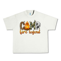 Pistachio camp fire legend with fire Urban Heavy Tee - texasbilliewilder