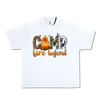 White camp fire legend with fire Urban Heavy Tee - texasbilliewilder