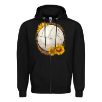 Black western volleyball with sunflower Zipper Hoodie - HRA Design Shop