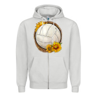Dove Grey western volleyball with sunflower Zipper Hoodie - HRA Design Shop