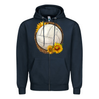 Navy western volleyball with sunflower Zipper Hoodie - HRA Design Shop