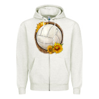 Western Volleyball With Sunflower Zipper Hoodie | Teevron