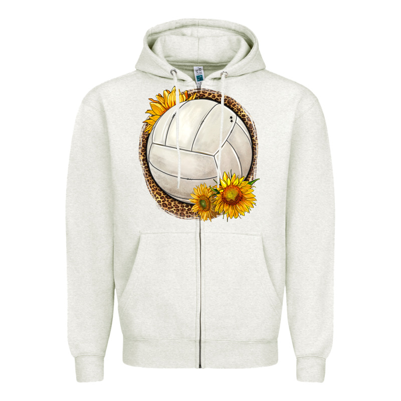 Western Volleyball With Sunflower Zipper Hoodie by HRA Design Shop | Teevron