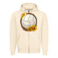 Sandshell western volleyball with sunflower Zipper Hoodie - HRA Design Shop