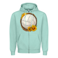 Seafoam western volleyball with sunflower Zipper Hoodie - HRA Design Shop