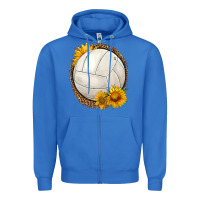 True Royal western volleyball with sunflower Zipper Hoodie - HRA Design Shop