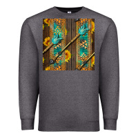 Charcoal Heather aztec and sunflowers Premium Sweatshirt - BundleAndBundleShop