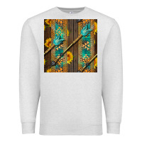 Oatmeal Heather aztec and sunflowers Premium Sweatshirt - BundleAndBundleShop