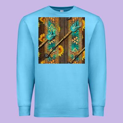 Aztec And Sunflowers Premium Sweatshirt Designed By Bundleandbundleshop