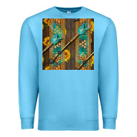 Ocean Blue aztec and sunflowers Premium Sweatshirt - BundleAndBundleShop