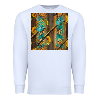 White aztec and sunflowers Premium Sweatshirt - BundleAndBundleShop