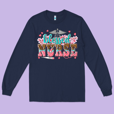 Blessed Nurse Long Sleeve Tee Designed By Texasbilliewilder