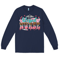 Navy blessed nurse Long Sleeve Tee - texasbilliewilder