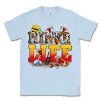 Dusty Blue miner life Classic Tee - Zillion Design Studio